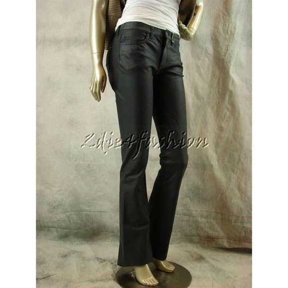 $695 NWT Donna Karan Soft Washed Black Boot Cut Denim Jeans 6 - Picture 3 of 6